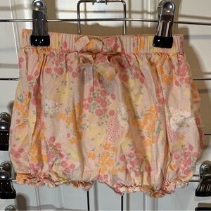 Little English Orange Pink Shorts Floral Bloomers Bow Front Size 24M